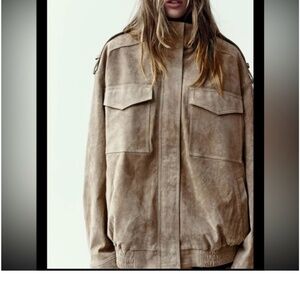 Zara suede bomber jacket NWT